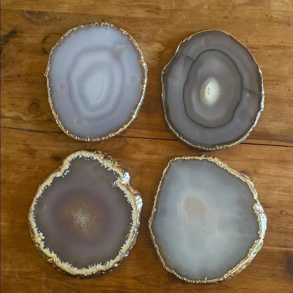 Elegant Agate Coaster Set